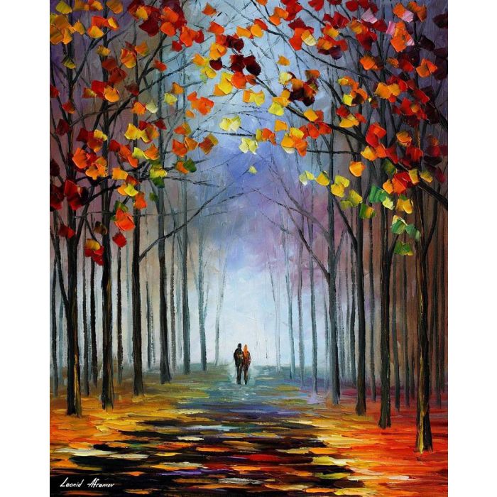 alley by the lake, alley by the lake Leonid Afremov, Leonid Afremov alley by the lake